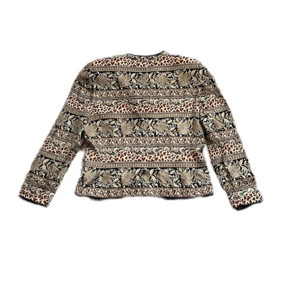 Adrianna Papell Floral Animal Print 100% Silk Button Down Jacket Women’s 16 - Picture 4 of 10